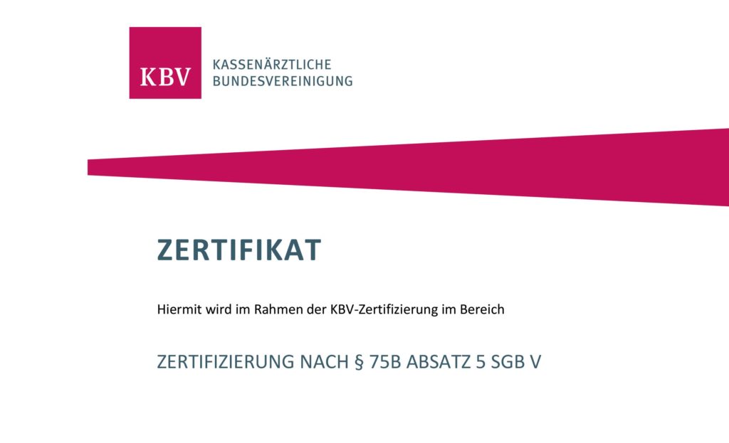 KBV zertifizierter Dienstleister nach §75b: Netzleiter